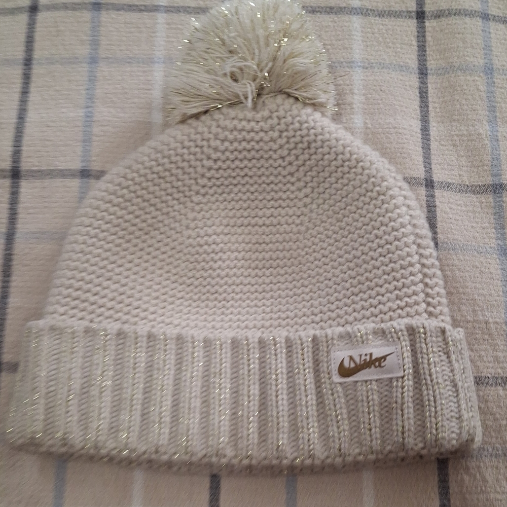 Nike Cream Sparkle Pom Beanie